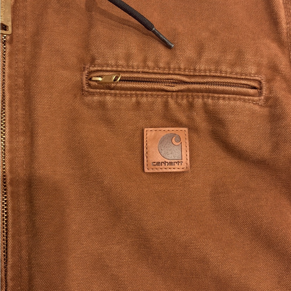 Carhartt Men's Brown Waxed Hooded Bomber Jacket Warm S Small - Picture 9 of 12